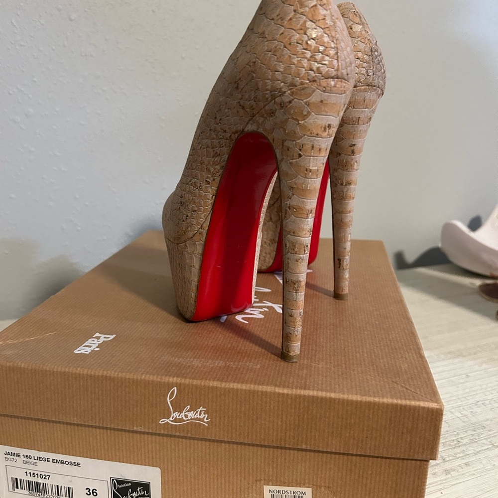 Christian Louboutin Tan Platform Shoes - Picture 2 of 7